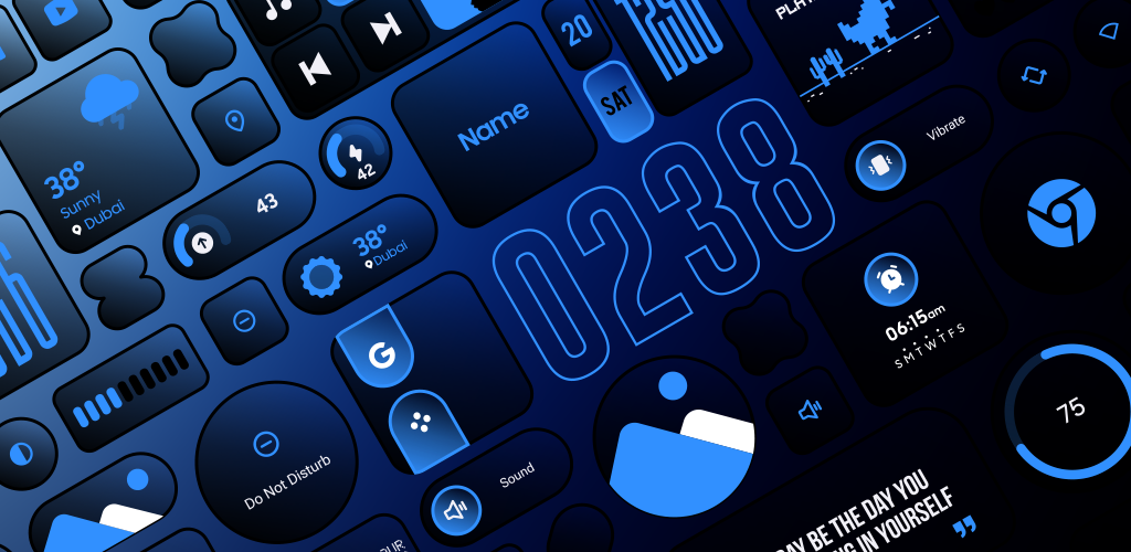 ویجت نئونی شیشه‌ای Neon Glass Widgets