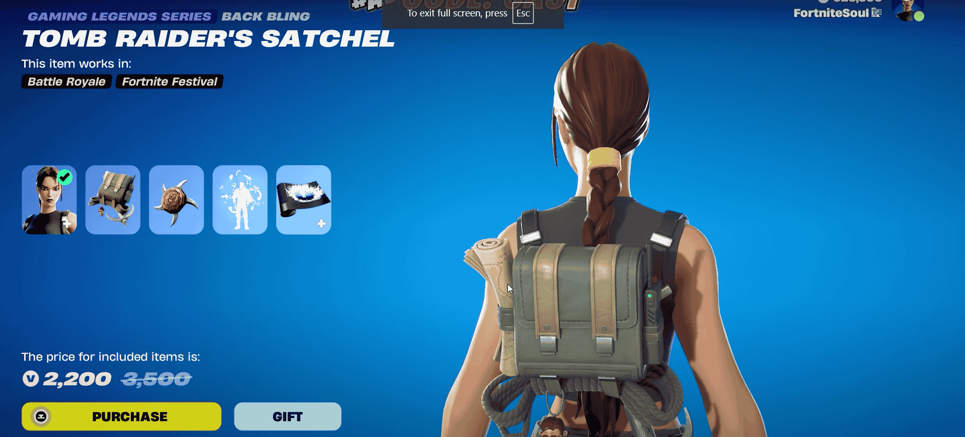 تصویر صفحه 2025 03 13 184401 ویدیو: اسکین Lara Croft از Tomb Raider فردا در فروشگاه Fortnite قرار خواهد گرفت - گیمفا