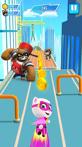 دوندگی تام سخنگو Talking Tom Hero Dash - اسکرین‌شات 1