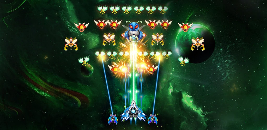دانلود بازی شوتر آفلاین تیر اندزی فضایی +مود Space Shooter: Galaxy Attack