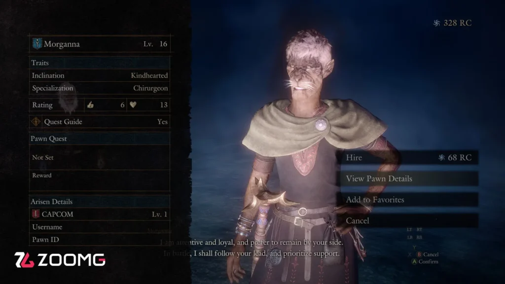 تصویری از سیستم Pawns (همراهان قابل تنظیم) در بازی Dragon's Dogma 2: Dark Arisen، نشان دهنده ی تنوع و عمق این سیستم تصویری از سیستم Pawns (همراهان قابل تنظیم) در بازی Dragon's Dogma 2: Dark Arisen، نشان دهنده ی تنوع و عمق این سیستم